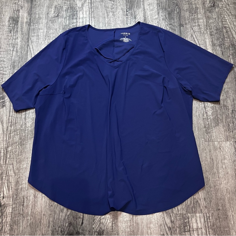 torrid Royal Blue V-Neck Short Sleeve Tee